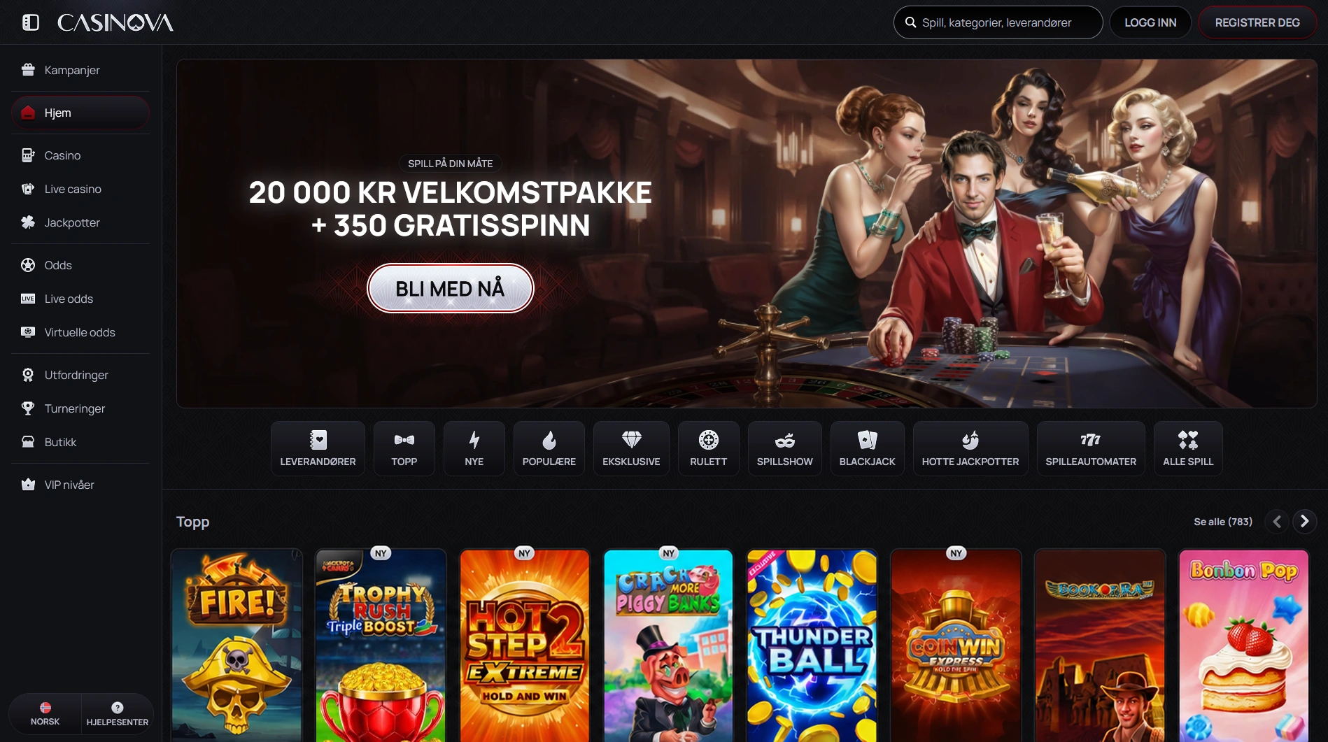 Lisens og nøkkeltall om Casinova